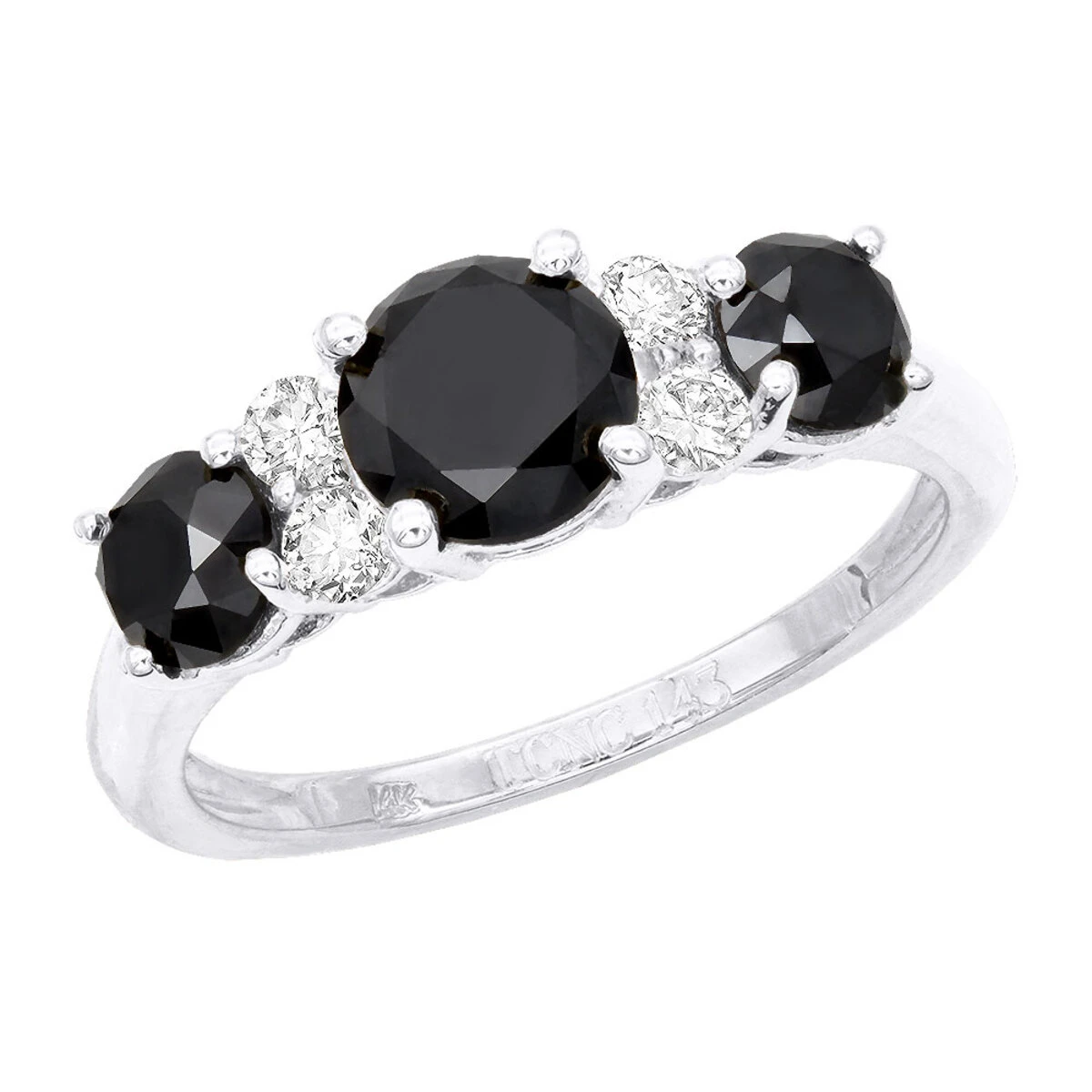 White Black Diamond Engagement Ring 2.70ct 2 White Black Diamond Engagement Ring 2.70ct - Image 2
