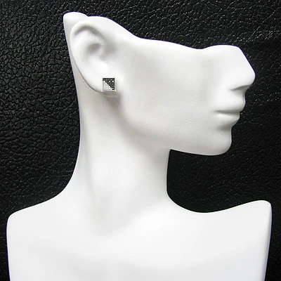 White Black Diamond Stud Earrings 1.11ct 10K White Gold 3 White Black Diamond Stud Earrings 1.11ct 10K White Gold - Image 3