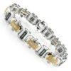 White Blue Yellow Diamond Men's Bracelet 2.75 Ct Silver