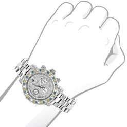 White Blue Yellow Diamond Watch By LUXURMAN 2.75ct Ladies -Urban Jewels Shop white blue yellow diamond watch by luxurman 275ct ladies p 45988bod