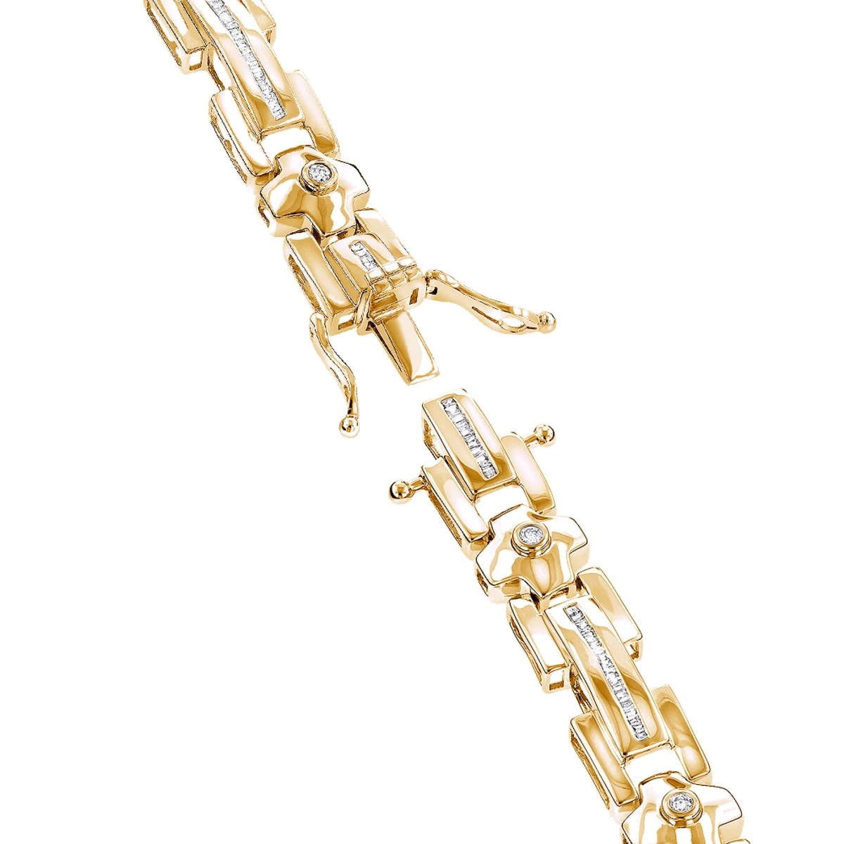14K Yellow Gold Men's Diamond Bracelet 1.95ct 7 14K Yellow Gold Men's Diamond Bracelet 1.95ct - Image 7