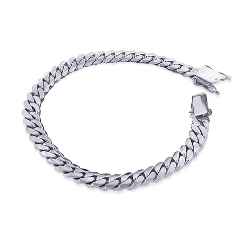 14K White Gold Miami Cuban Link Colossal Chain Bracelet 14.5mm 7.5-9in 1 14K White Gold Miami Cuban Link Colossal Chain Bracelet 14.5mm 7.5-9in