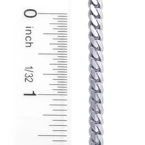 Men's 14K White Gold Miami Cuban Link Chain 4mm 22-40in 3 Men's 14K White Gold Miami Cuban Link Chain 4mm 22-40in - Image 3