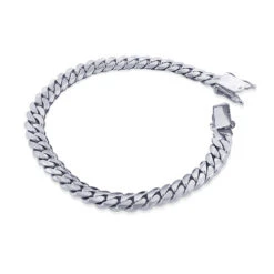 14K White Gold Miami Cuban Link Curb Chain Bracelet 4mm 7.5-9in