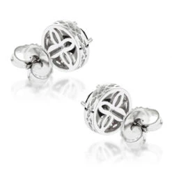 White Pink And Black Diamond Stud Earrings 2.2ct 14K White Gold 9 White Pink And Black Diamond Stud Earrings 2.2ct 14K White Gold -Urban Jewels Shop white pink and black diamond stud earrings 22ct 14k gold backwh