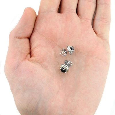 White Yellow And Black Diamond Stud Earrings 2.20ct 14K White Gold 3 White Yellow And Black Diamond Stud Earrings 2.20ct 14K White Gold - Image 3