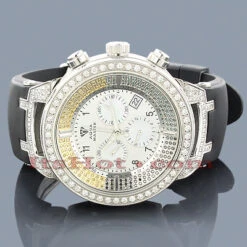 White Yellow Black Diamond Aqua Master Watch 4.25ct