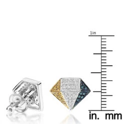 White Yellow Blue Diamond Earrings 0.30ct Silver -Urban Jewels Shop white yellow blue diamond earrings 040ct silver p 45187 ruler