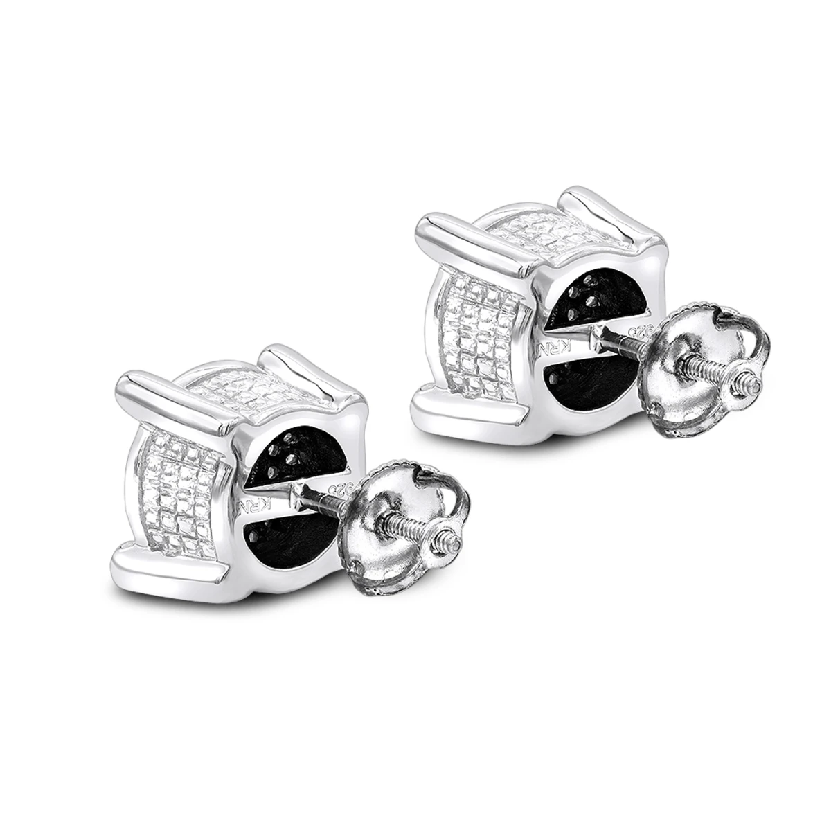 White Yellow Diamond Stud Earrings 0.33ct Sterling Silver 2 White Yellow Diamond Stud Earrings 0.33ct Sterling Silver - Image 2