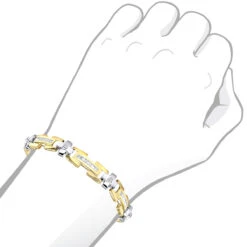 14K Yellow Gold Diamond Men's Bracelet 1.95ct 10 14K Yellow Gold Diamond Men's Bracelet 1.95ct -Urban Jewels Shop white yellow gold diamond mens bracelet 195ct bodye