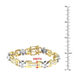 14K Yellow Gold Diamond Men's Bracelet 1.95ct 11 14K Yellow Gold Diamond Men's Bracelet 1.95ct -Urban Jewels Shop white yellow gold diamond mens bracelet 195ct rulerye