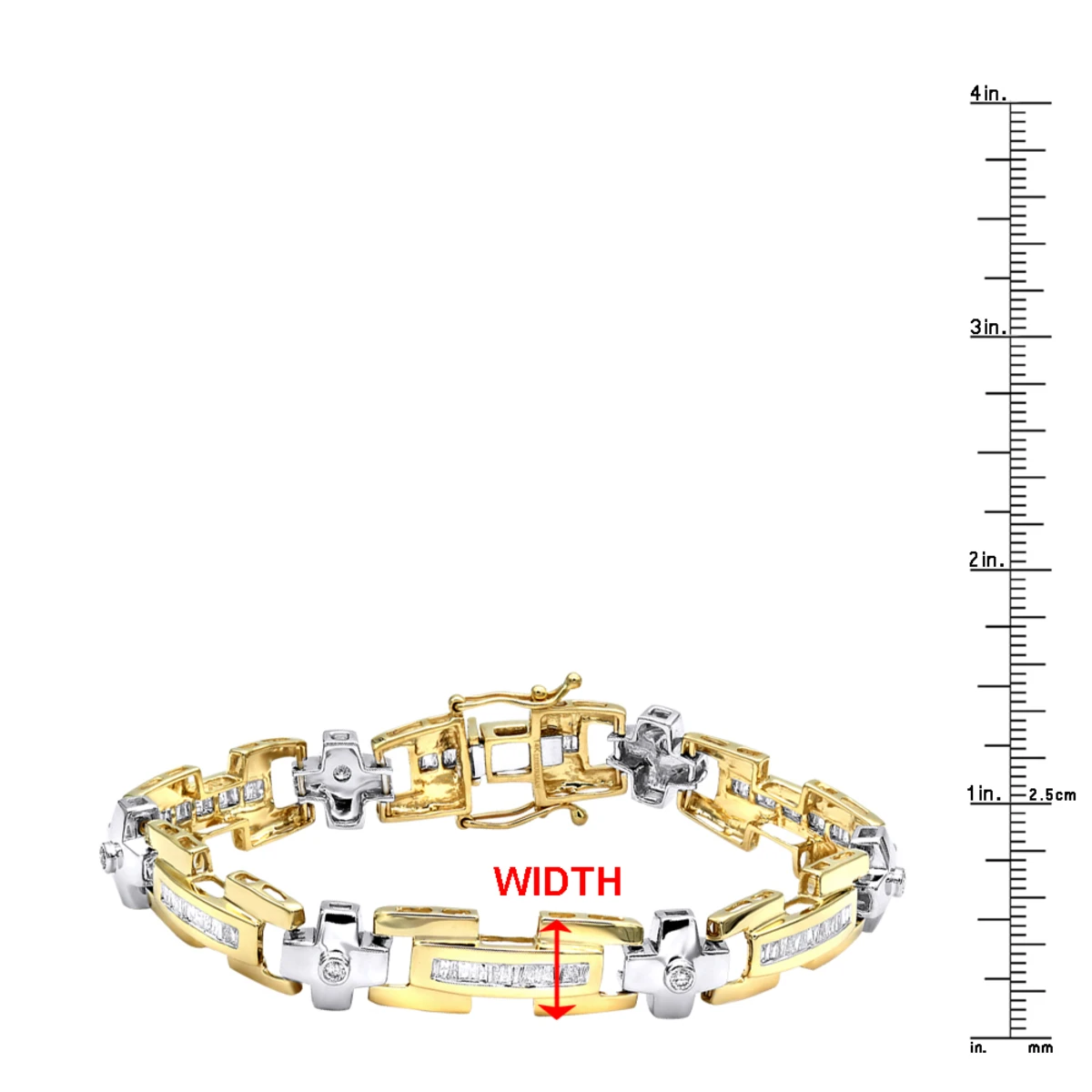 14K Yellow Gold Diamond Men's Bracelet 1.95ct 6 14K Yellow Gold Diamond Men's Bracelet 1.95ct - Image 6