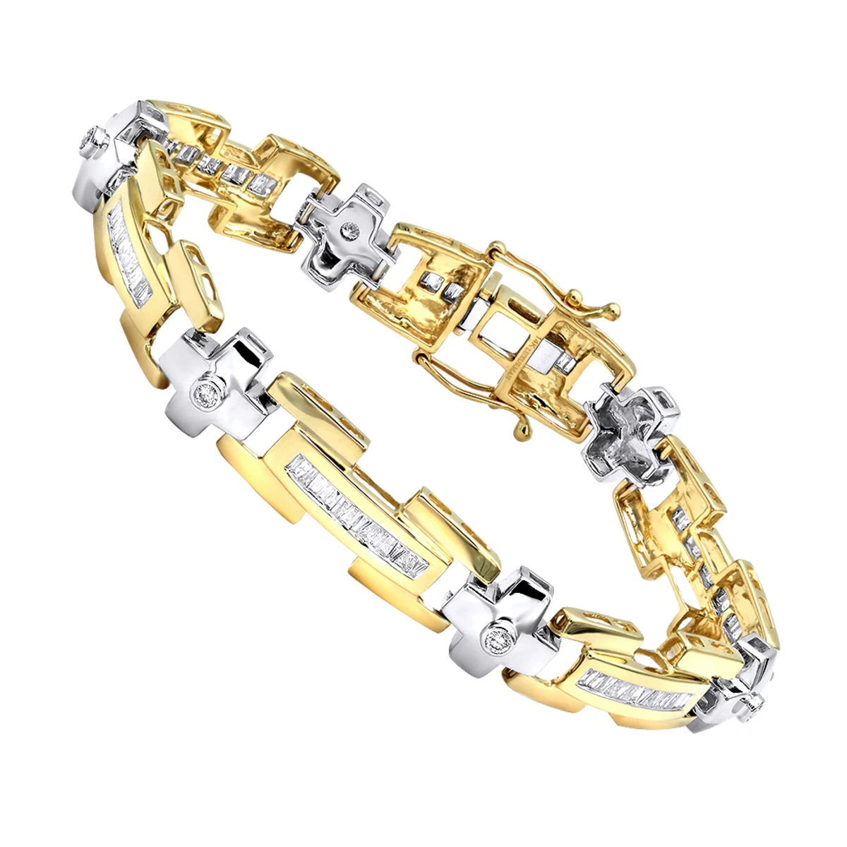 14K Yellow Gold Diamond Men's Bracelet 1.95ct 1 14K Yellow Gold Diamond Men's Bracelet 1.95ct