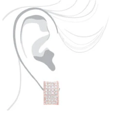 Wide 14K White Gold Designer Quarter Hoop Cluster Diamond Earrings Women's 3.25ct -Urban Jewels Shop wide 14k gold designer quarter hoop cluster diamond earrings womens 325ct bodro