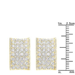 Wide 14K White Gold Designer Quarter Hoop Cluster Diamond Earrings Women's 3.25ct -Urban Jewels Shop wide 14k gold designer quarter hoop cluster diamond earrings womens 325ct rulerye