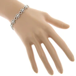 Women's 14K White Gold Designer Diamond Heart Bracelet 4.35ct -Urban Jewels Shop womens 14k gold designer diamond heart bracelet 435ct p 6482 bodwh