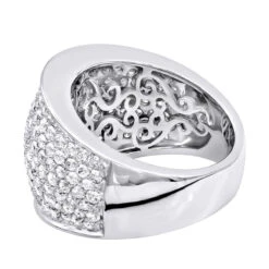 Women's 14K White Gold Pave Diamond Fashion Ring 3.6ct Wedding Band -Urban Jewels Shop womens 14k gold pave diamond fashion ring 36ct wedding band backwh