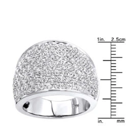 Women's 14K White Gold Pave Diamond Fashion Ring 3.6ct Wedding Band -Urban Jewels Shop womens 14k gold pave diamond fashion ring 36ct wedding band rulerwh