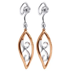 Women's Diamond Leaf Earrings 0.76ct 14K White Gold -Urban Jewels Shop womens diamond leaf earrings 076ct 14k gold back white 20221011 20221027