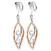 Women's Diamond Leaf Earrings 0.76ct 14K White Gold