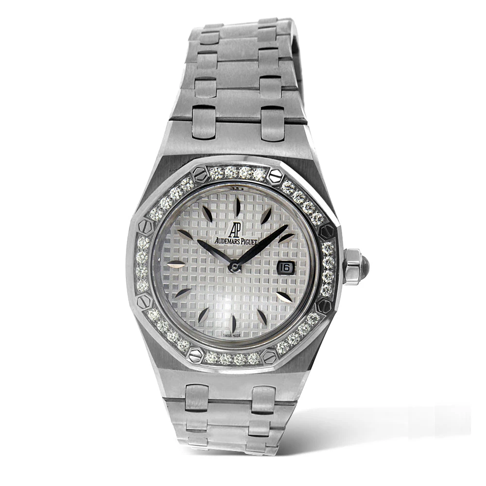 Women's Diamond Watch Audemars Piguet Royal Oak 33mm Silver Tone Dial 1 Women's Diamond Watch Audemars Piguet Royal Oak 33mm Silver Tone Dial