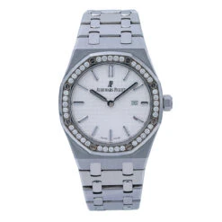 Women's Diamond Watch Audemars Piguet Royal Oak 33mm White Dial W00958