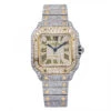 Women's Diamond Watch Cartier Santos De Cartier 35mm Champagne Dial