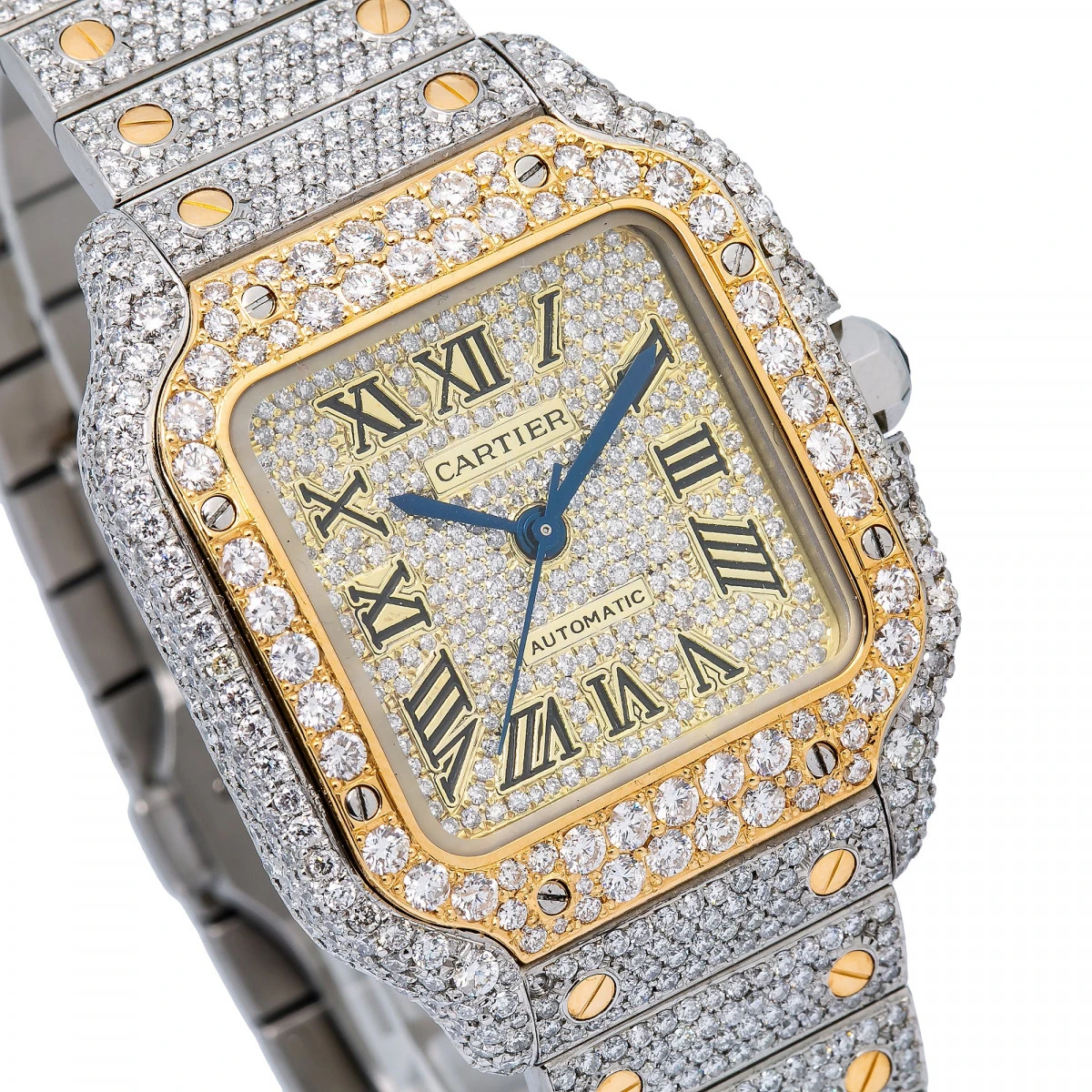 Women's Diamond Watch Cartier Santos De Cartier 35mm Champagne Dial 2 Women's Diamond Watch Cartier Santos De Cartier 35mm Champagne Dial - Image 2