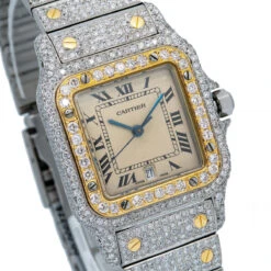 Women's Diamond Watch Cartier Santos De Cartier 18K Gold Champagne Dial -Urban Jewels Shop womens diamond watch cartier santos de cartier yellow gold champagne dial w01242 0E8A6821 6bd6179f 65f9 4125 9127 4b53979aecde 2048x2048