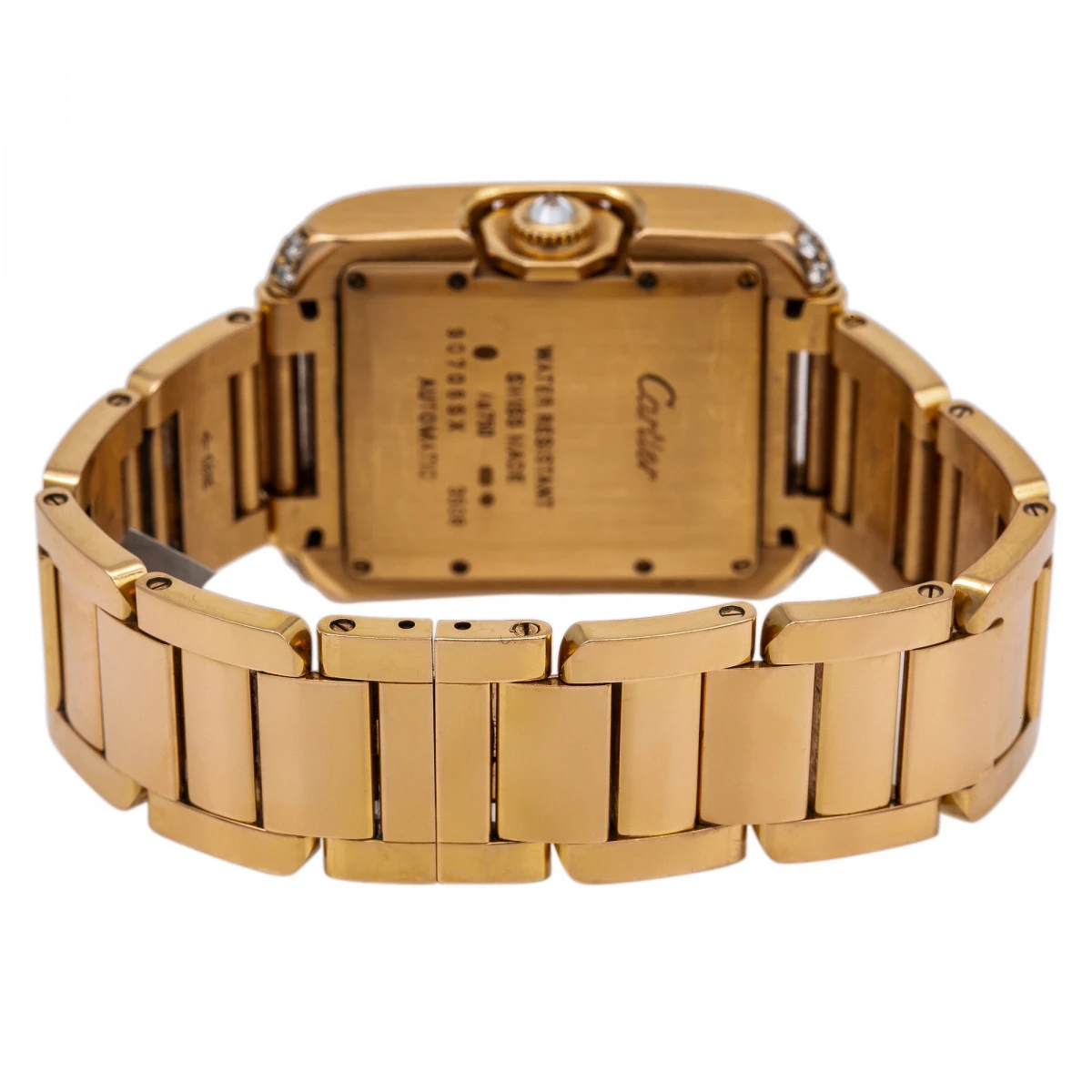 Women's Diamond Watch Cartier Tank Anglaise 18K Gold 30mm Silver Tone Dial 4 Women's Diamond Watch Cartier Tank Anglaise 18K Gold 30mm Silver Tone Dial - Image 4