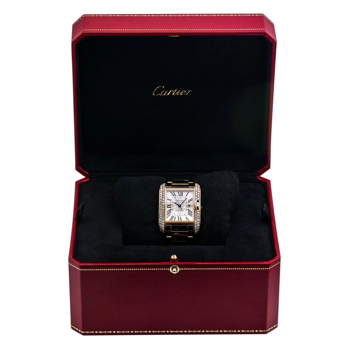Women's Diamond Watch Cartier Tank Anglaise 18K Gold 30mm Silver Tone Dial 5 Women's Diamond Watch Cartier Tank Anglaise 18K Gold 30mm Silver Tone Dial - Image 5