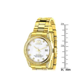Women's Diamond Watch Yellow Gold Plated Luxurman Tribeca 1.5ct -Urban Jewels Shop womens diamond watch yellow gold plated luxurman tribeca 15ct ruler
