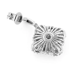 Women's Flower Diamond Dangle Earrings 1.8ct 14K White Gold -Urban Jewels Shop womens flower diamond dangle earrings 18ct 14k gold backwh