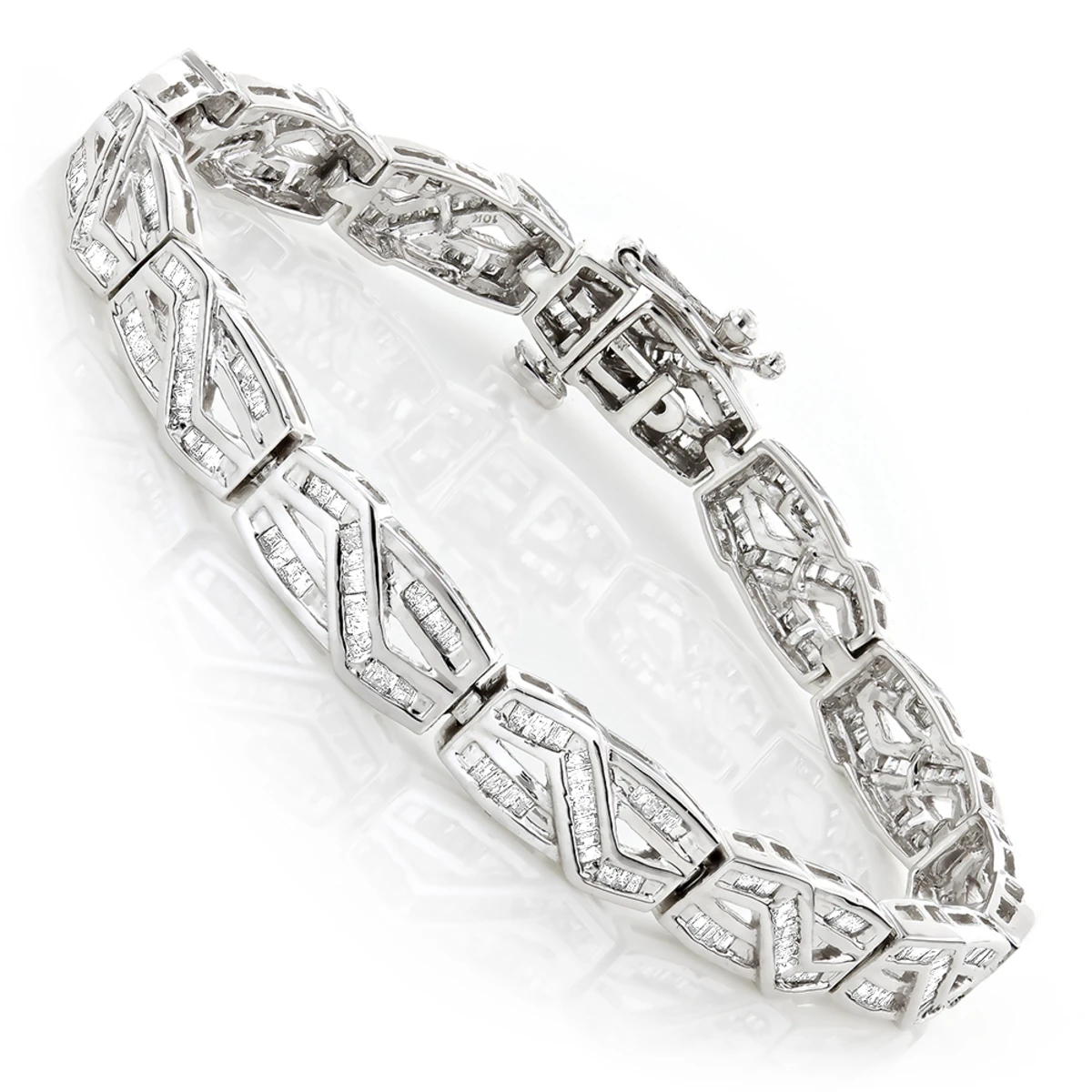 Women's Infinity Baguette Diamond Bracelet 2.84ct 1 Women's Infinity Baguette Diamond Bracelet 2.84ct