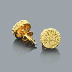 Yellow Diamond Earrings 0.4ct Gold Plated Sterling Silver Studs
