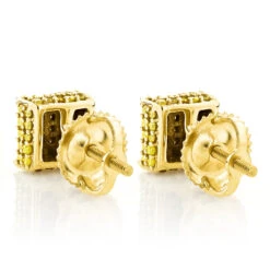 Yellow Diamond Stud Earrings 0.53ct 10K Yellow Gold -Urban Jewels Shop yellow diamond stud earrings 053ct 10k gold p 45690 backye