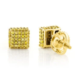 Yellow Diamond Stud Earrings 0.53ct 10K Yellow Gold