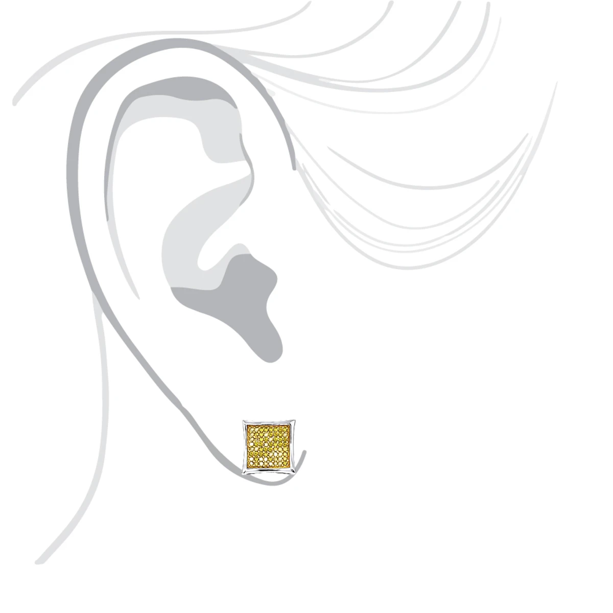 Yellow Diamond Stud Earrings 0.55ct 14K Yellow Gold 6 Yellow Diamond Stud Earrings 0.55ct 14K Yellow Gold - Image 6