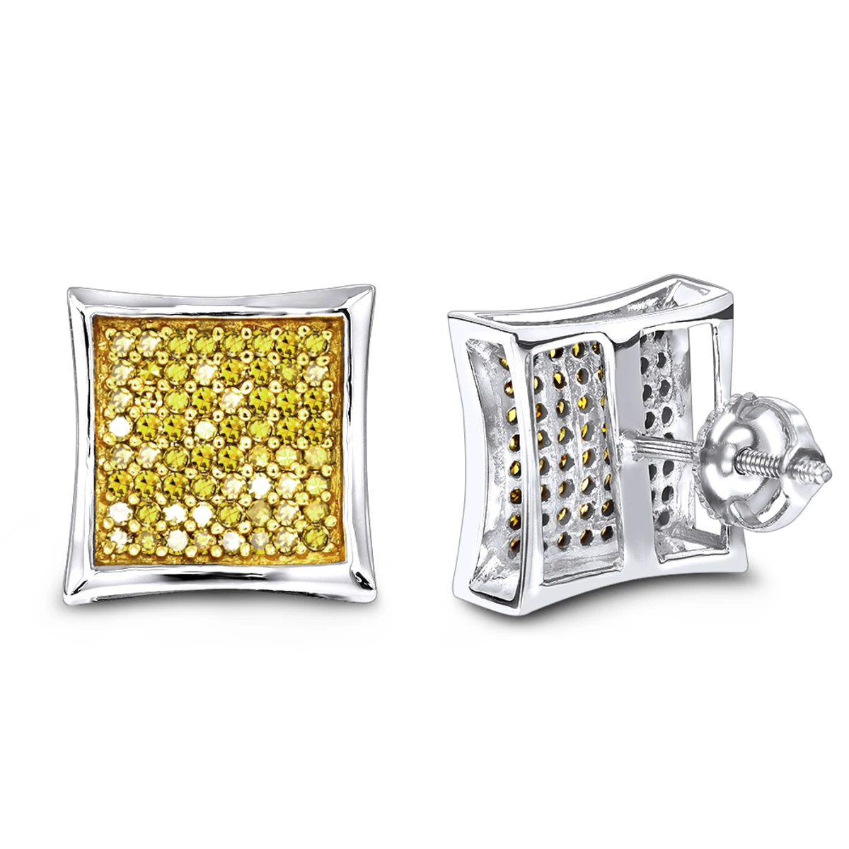Yellow Diamond Stud Earrings 0.55ct 14K Yellow Gold 2 Yellow Diamond Stud Earrings 0.55ct 14K Yellow Gold - Image 2