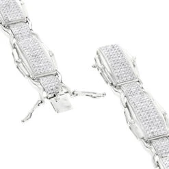 10K White Gold Diamond Bracelet For Men 3.48ct -Urban Jewels Shop yellow gold diamond bracelet 10k 348ct p 43630 backwh
