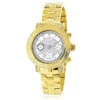 Yellow Gold Plated Luxurman Diamond Watch For Women 0.3ct White MOP Montana