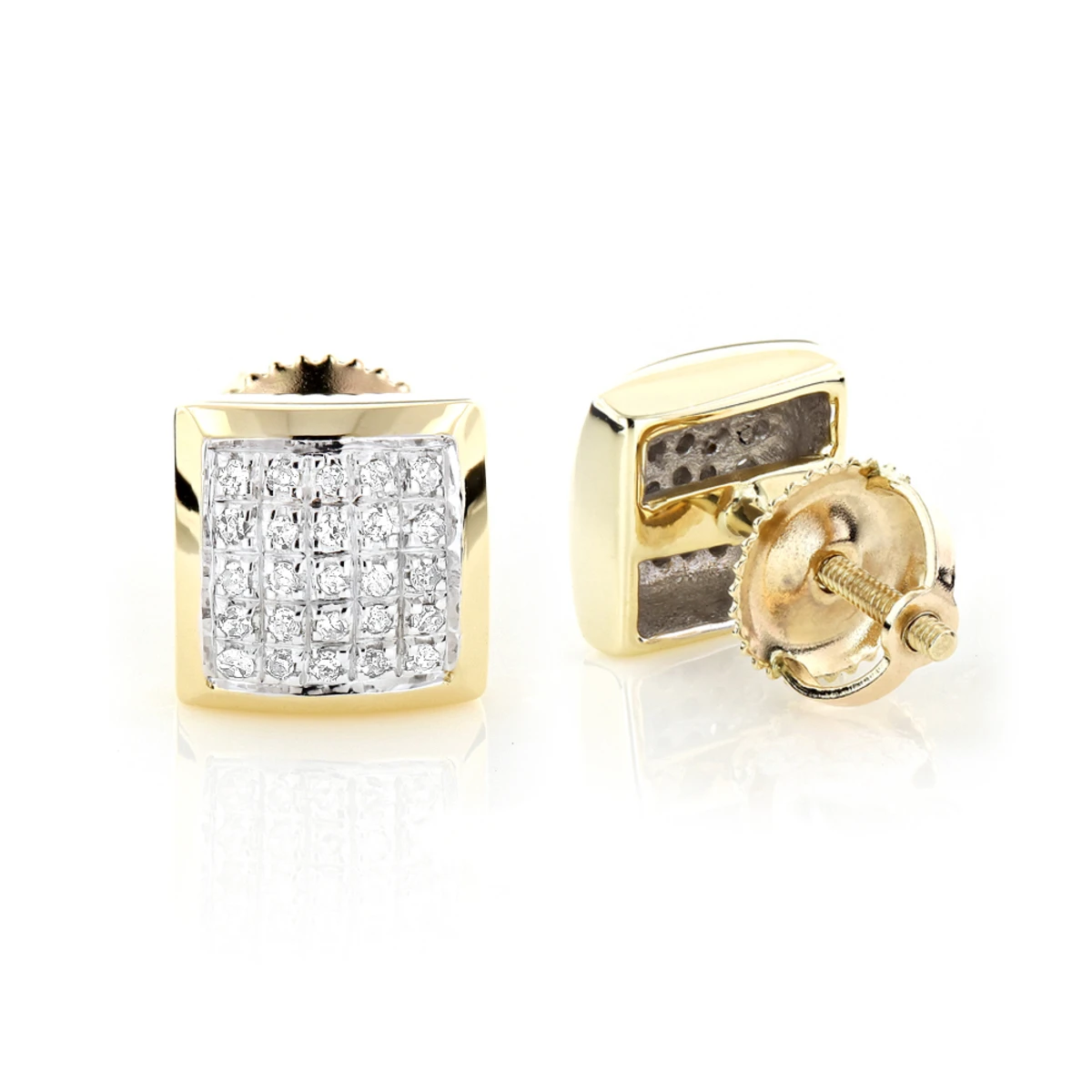 Yellow Gold Plated Sterling Silver Diamond Stud Earrings 0.35ct 1 Yellow Gold Plated Sterling Silver Diamond Stud Earrings 0.35ct