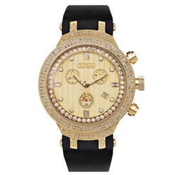 Yellow Gold Tone Joe Rodeo Men's Diamond Watch 2.20ct Master