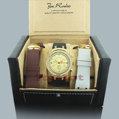 Yellow Gold Tone Joe Rodeo Men's Diamond Watch 2.20ct Master 5 Yellow Gold Tone Joe Rodeo Men's Diamond Watch 2.20ct Master - Image 5