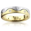 Yin Yang 14K Yellow Gold Diamond Eternity Band For Men 0.15ct Two Tone
